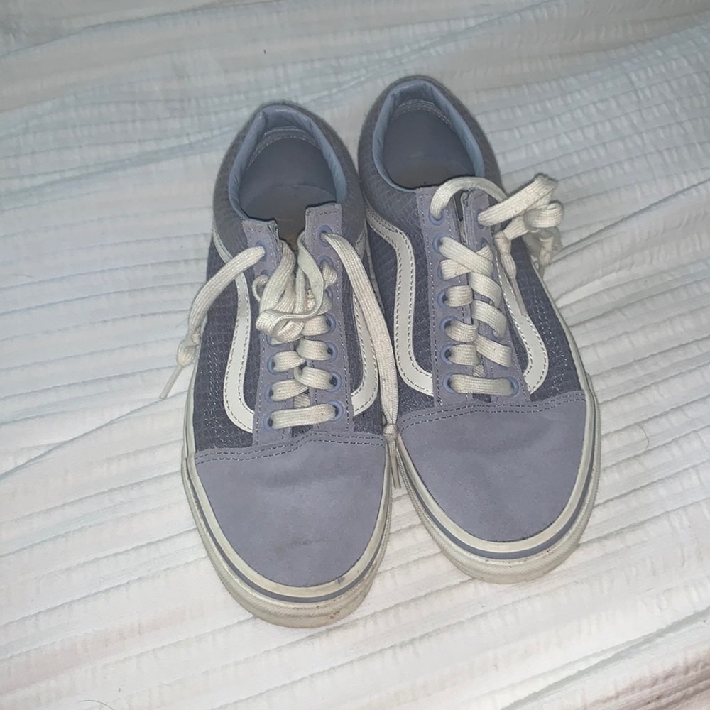 Purple/blue vans. Worn 2 times. Womens 8, mens 6.5